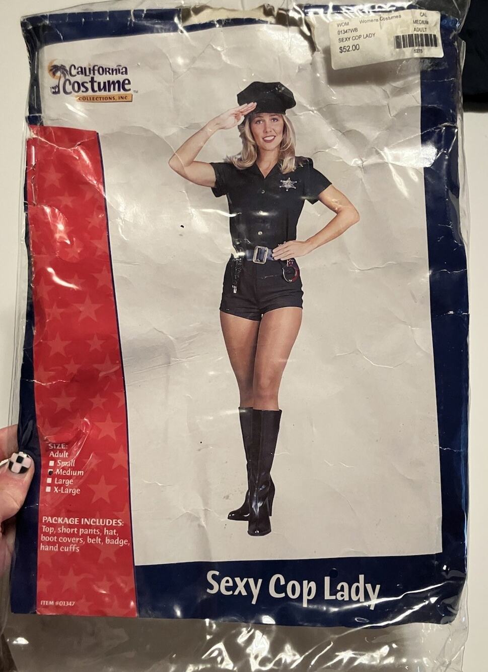 California Costume Sexy Cop Lady Halloween Cosplay Size Medium